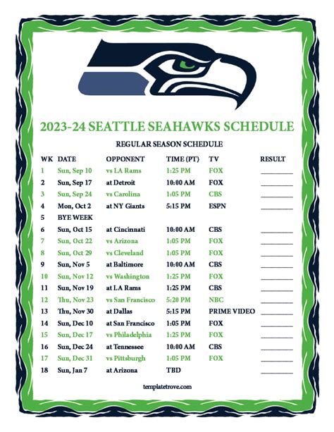 2024-2024 Seahawks Schedule - Dori Nancie