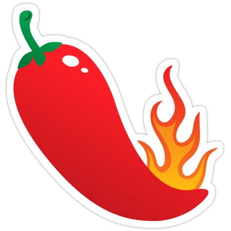 "Hot, red chili pepper jalapeno with flame sticker." Stickers by Mhea ...