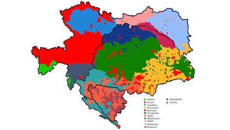 Self made ethnic map of Austria-Hungary based on the most spoken ...