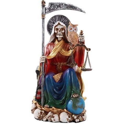 Santa Muerte Saint of Holy Death Seated Religious Statue 9 Inch Seven ...