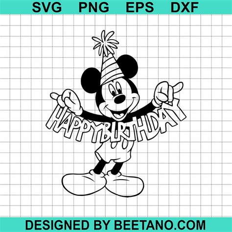 Mickey Mouse Happy Birthday SVG, Mickey Birthday SVG, Disney Birthday ...