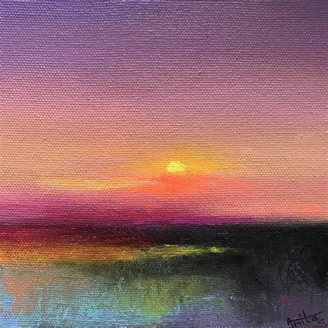 Purple Sky ! Sunset Painting ! Painting by Amita Dand | Saatchi Art