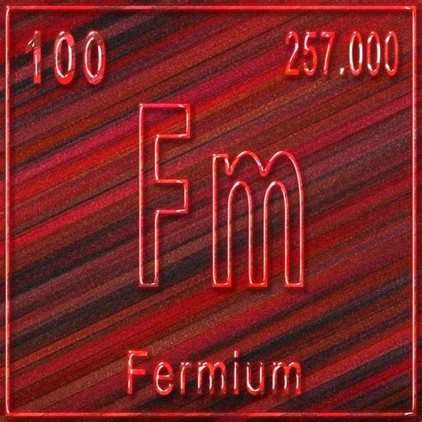 Premium Photo | Fermium chemical element, sign with atomic number and ...