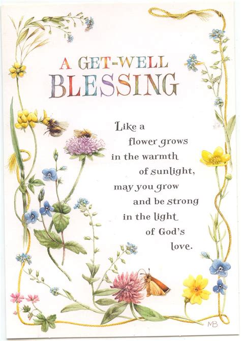 A GET WELL BLESSING GREETING CARD | Get well prayers, Get well soon ...