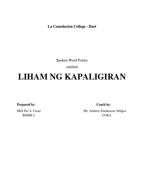 Spoken Poetry Tungkol Sa Inang Kalikasan - medisinagamot