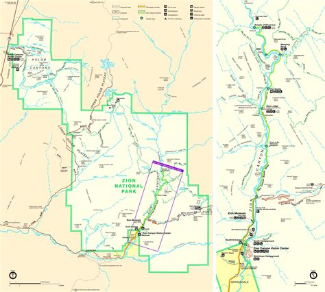 Zion National Park trail map - Ontheworldmap.com