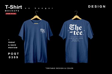 Free Download Front and Back T-Shirt on Hanger Mockups PSD File - PsFiles