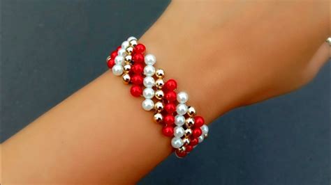 How to make//very simple designer beaded bracelet// useful & easy - YouTube