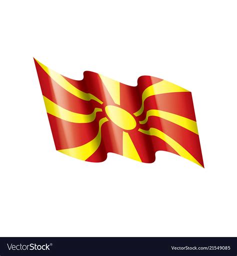 Macedonia flag on a white Royalty Free Vector Image