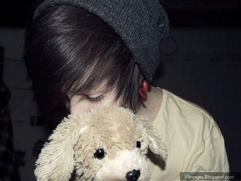 Sad, emo, boy, teddy, bear, lonely, crying