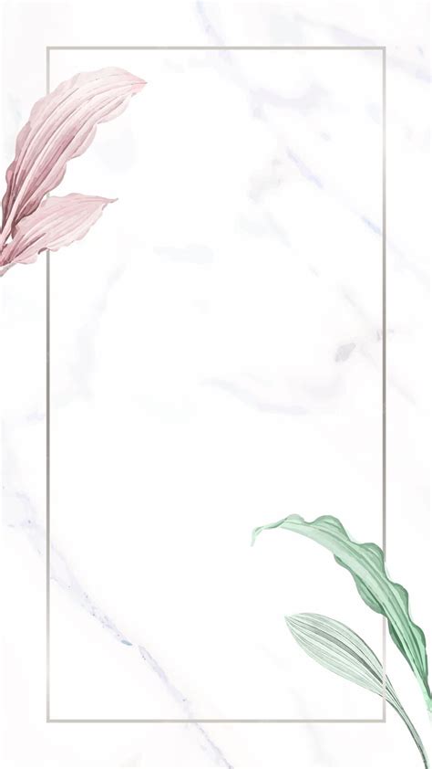 Premium Vector | Botanical rectangle frame mobile phone wallpaper vector