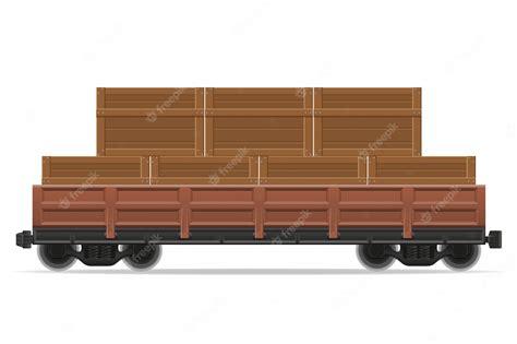 Premium Vector | Railway carriage train vector illustration