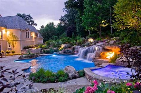 Pool Waterfalls - Square Kitchen Layout