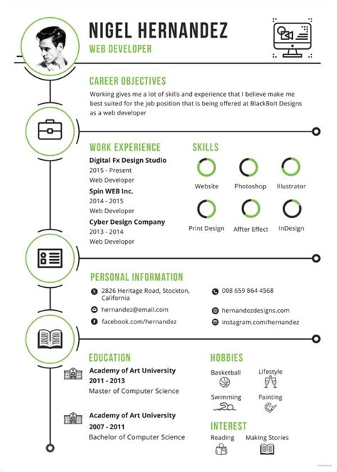 Infographic Resume Template Free