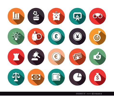 20 Economy Circle Iconss Vector Download