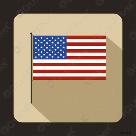 American flag icon, flat style - stock vector 3213512 | Crushpixel