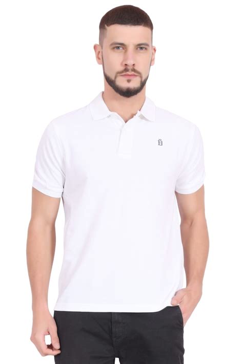 Plain Cotton White Polo T shirt for Men – BlueAura Apparels