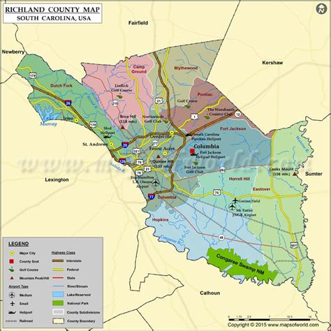 Richland County Map, South Carolina