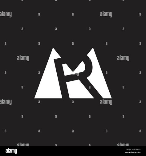 letters mr simple negative space triangle geometric logo Stock Vector ...