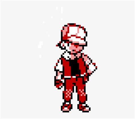 Pokemon Trainer Red - Pokemon Trainer Red Pixel Art - Free Transparent ...