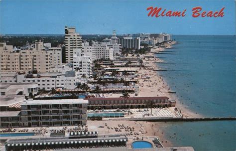 Aerial View of Hotels and Beach Miami Beach, FL Frank Boran Postcard