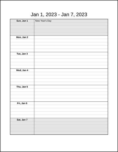 CalendarsThatWork.com - Room for Notes