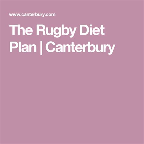 The Rugby Diet Plan | Diet plan, Rugby workout, How to plan