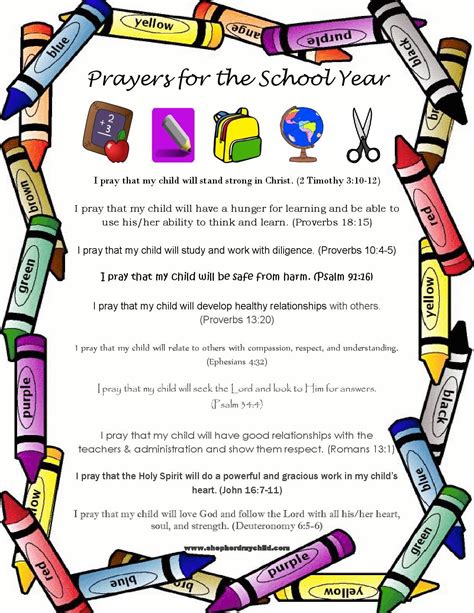 back to school prayers | FREE Back-to-School Printable – Prayers for ...