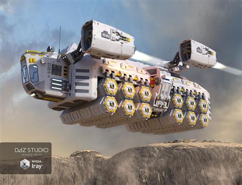 Sci-fi Cargo Ship | 3D Models and 3D Software by Daz 3D | Starship ...