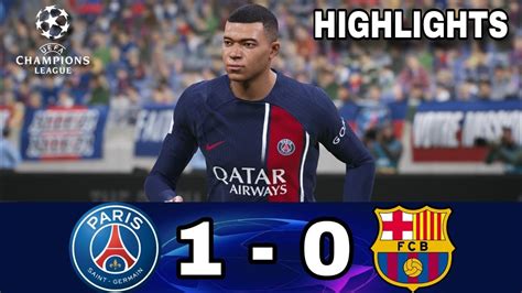 PSG vs Barcelona (1 - 0) UEFA Champions League 2023/24 Highlights - YouTube