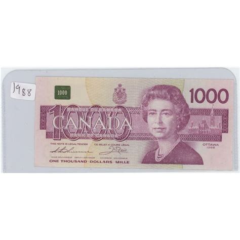 1988 Canadian 1000 Dollar Bill