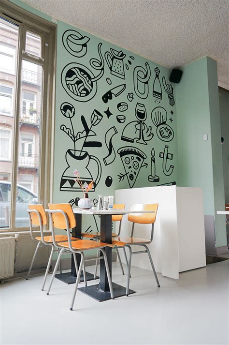 Wallnuts Murals - Restaurant Oost Amsterdam | Cafe wall, Mural cafe ...