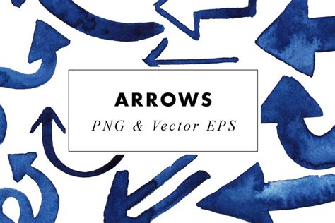 Watercolor Sign Arrows Clip Art Illustrations in PNG & EPS