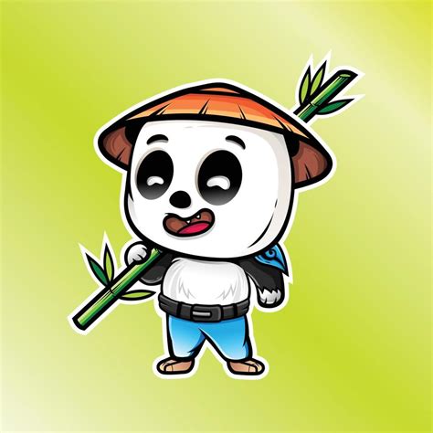 Cute panda mascot logo design character 10639047 Vector Art at Vecteezy