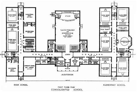 consolidated-school.jpg (800×540) | School building plans, School ...