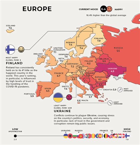 Mapped: Happiness Levels Around the World in 2021