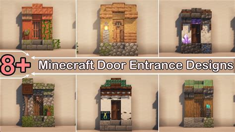 ️ Minecraft 1.19 : 6 Simple Door Entrance Designs & Build Ideas ...