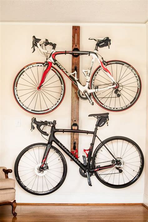 Premium handcrafted 6 adjustable horizontal wall-mount double bike rack ...