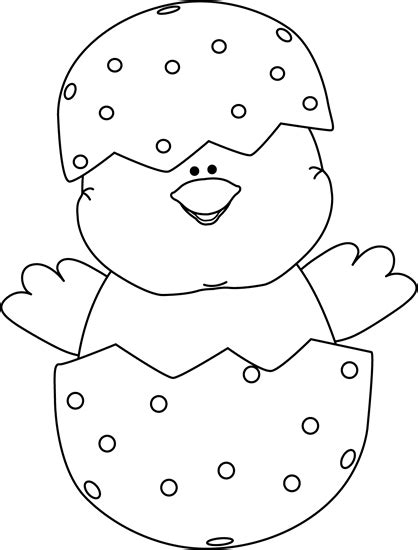 Easter Chick Clipart Black And White