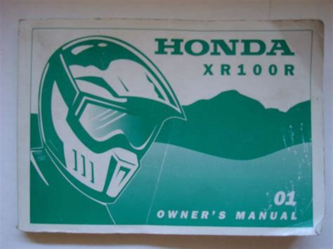 Find 2001 Honda XR100 Owner's Manual XR 100 R in California, US, for US ...