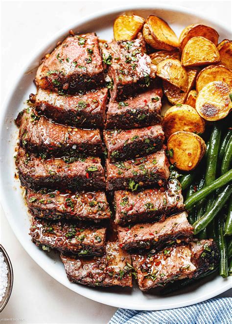 Garlic Herb Butter Steak in Oven | Steak dinner recipes, Good steak ...