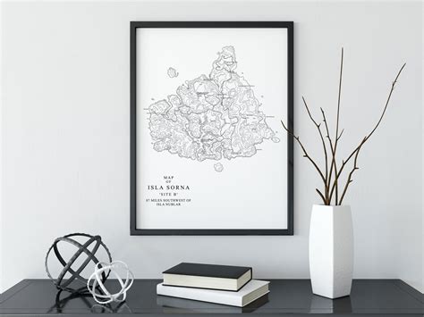 Jurassic Park Isla Sorna Map Poster Isla Sorna Site B Map - Etsy