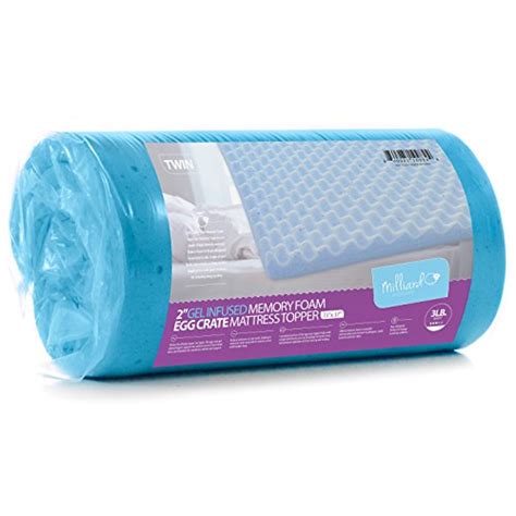 Milliard 2in. Egg Crate Memory Foam Mattress Topper, Use As a Pressure ...