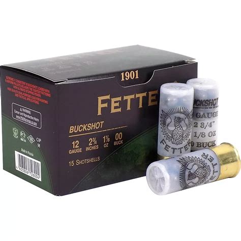 Ammo Inc. Fetter Buckshot 12-Gauge 00 Buck Shotshells - 15 Rounds | Academy