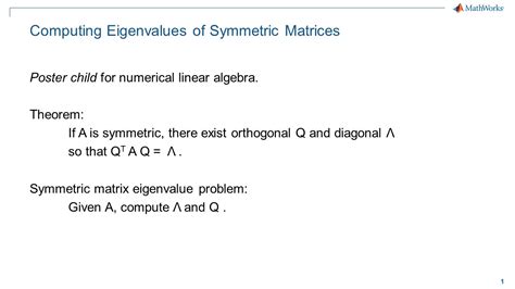 Complexity of Computing the Eigenvalues of a Symmetric Matrix » Cleve’s ...