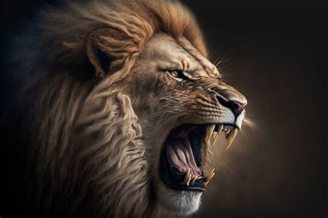 Lion Roaring Face Images