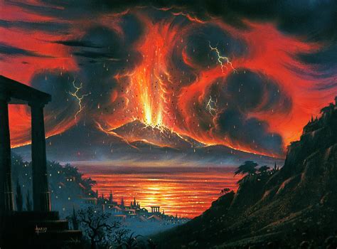 The Eruption Of Vesuvius Occurred On Ad79 Photograph by David A. Hardy ...