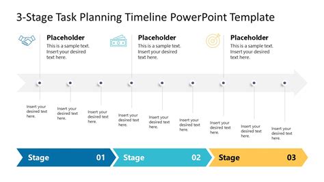 3 Stage Task Planning Timeline Template for PowerPoint - SlideModel