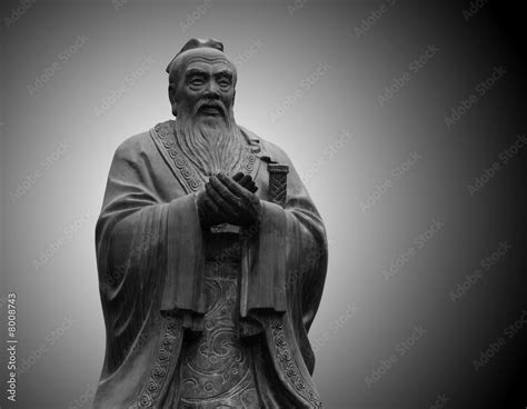 statue of Confucius in the temple of Confucius in Beijing Stock Photo ...