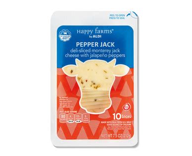 Deli Sliced Pepper Jack Cheese - Happy Farms | ALDI US